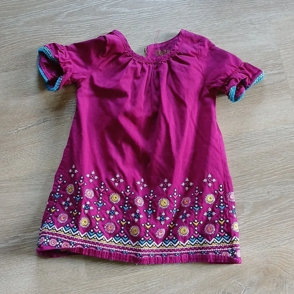 OshKosh B’Gosh Dress Bell Sleeves Embellished Youth Girl's Festival